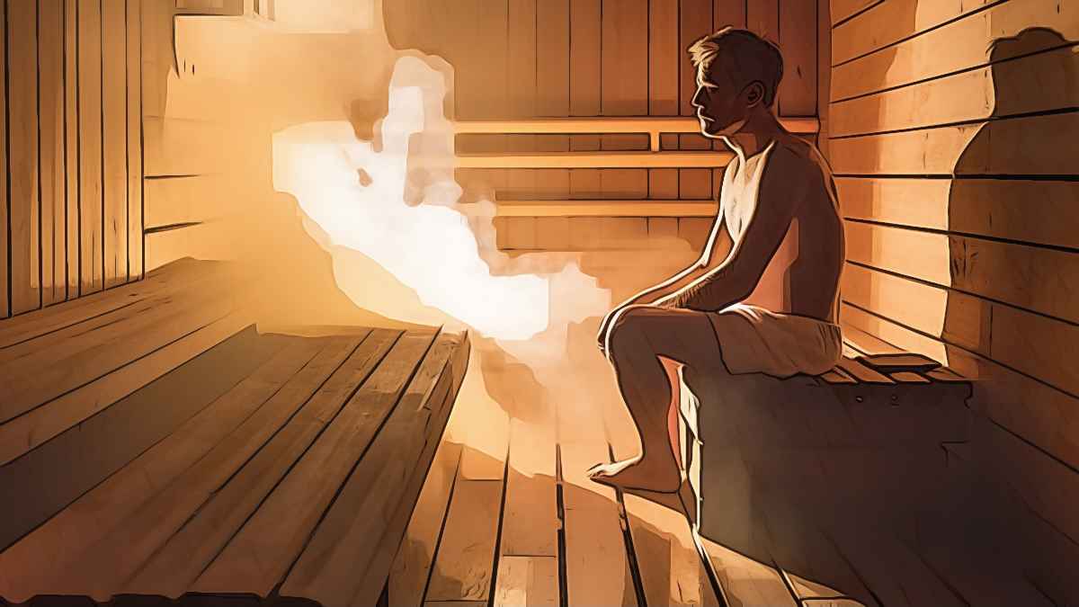Man in cozy sauna - Best Time
